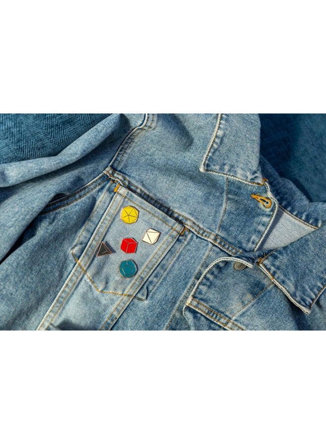 The Unemployed Philosophers Guild Platonic Solids Enamel Pin Set - 5 Unique Colored Metal Lapel Pins - Image 2